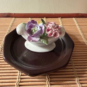 Miniature Vintage Royal Adderley England Floral bowl 2-1/2” x 2” Floral bowl
